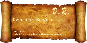 Dvorzsák Renáta névjegykártya